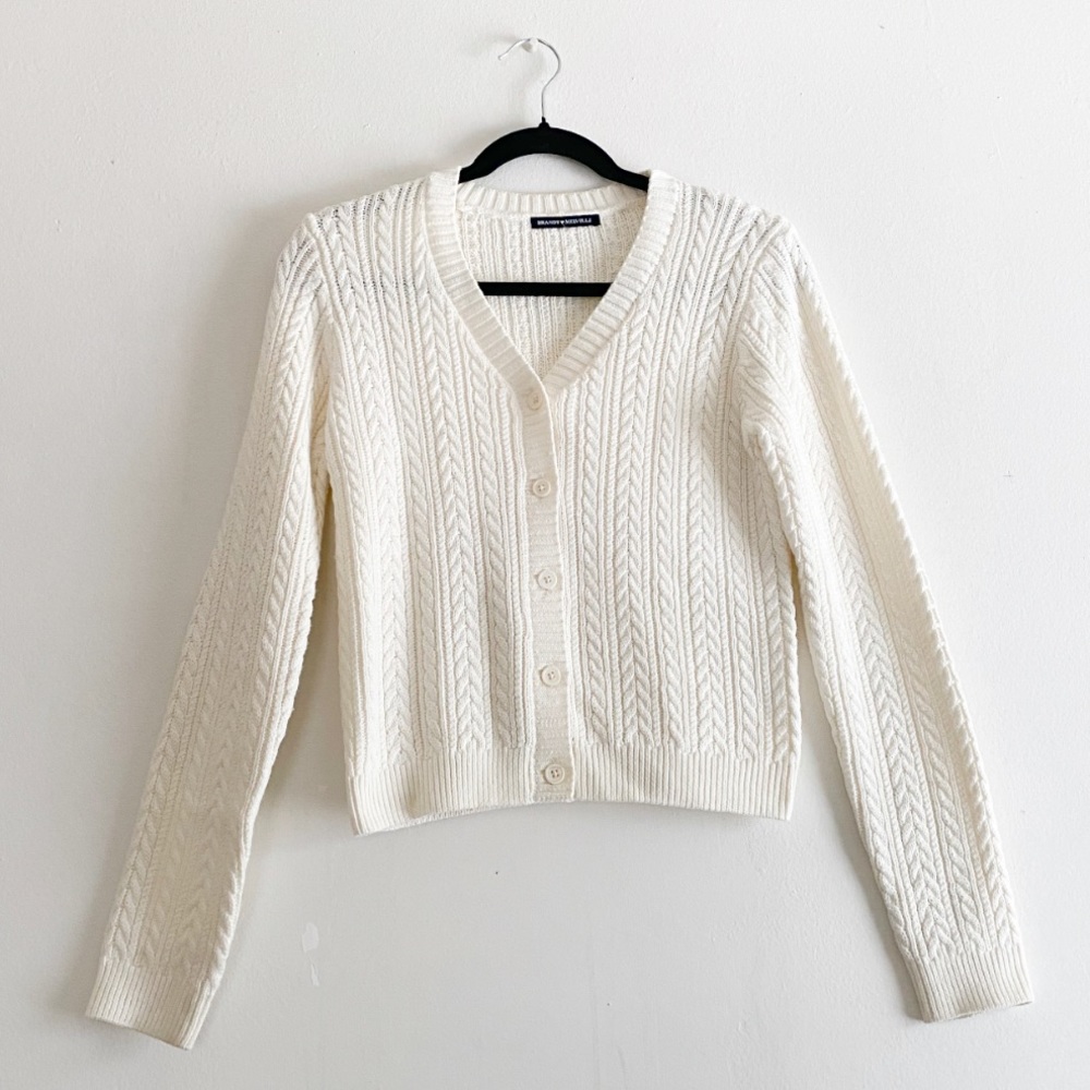 brandy melville beige knit billie cardigan